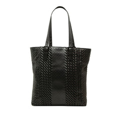 ボッテガヴェネタ イントレチャート トートバッグ ショルダーバッグ ブラック レザー レディース BOTTEGAVENETA 中古