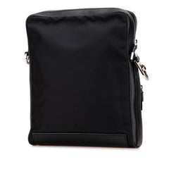 ディオール ロゴ ショルダーバッグ ブラック ナイロン レザー レディース Dior 【中古】