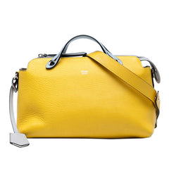 フェンディ バイザウェイ ミディアム ハンドバッグ ショルダーバッグ 2WAY 8BL124 イエロー グレー レザー レディース FENDI 【中古】