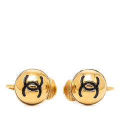 シャネル ココマーク イヤリング ゴールド ブラック メッキ レディース CHANEL 【中古】