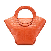 ボッテガヴェネタ ドール クロコダイル型押し ハンドバッグ ブラウン オレンジ系 レザー レディース BOTTEGAVENETA 【中古】