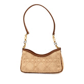 ディオール 30モンテーニュ ホーボー アベニュー チェーン ハンドバッグ ベージュ ブラウン ラフィア レザー レディース Dior 【中古】