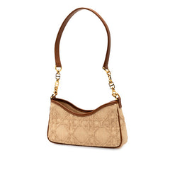 ディオール 30モンテーニュ ホーボー アベニュー チェーン ハンドバッグ ベージュ ブラウン ラフィア レザー レディース Dior 【中古】