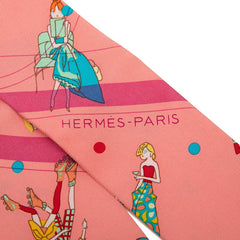エルメス ツイリー エクスリブリス パリジェンヌ Ex-Libris Les Parisiennes スカーフ ピンク マルチカラー シルク レディース HERMES 中古