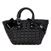 バレンシアガ ビストロXS ショルダーバッグ バスケットバッグ 2WAY 671342 ブラック パテントレザー レディース BALENCIAGA 【中古】