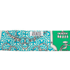 エルメス ツイリー MORS ET GOURMETTES REMIX モール エ グルメット リミックス スカーフ グリーン マルチカラー シルク レディース HERMES 【中古】
