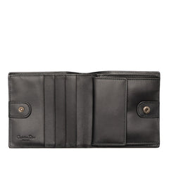 ディオール オブリーク ジャカード 二つ折り財布 ブラック ナイロン レザー レディース Dior 【中古】