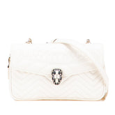 ブルガリ セルペンティ ショルダーバッグ ボディバッグ 2WAY ホワイト アイボリー レザー レディース BVLGARI 【中古】