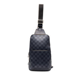 ルイ ヴィトン ダミエ アンフィニ アヴェニュー スリングバッグ ボディバッグ N40303 ネイビー PVC レザー メンズ LOUIS VUITTON 中古