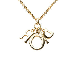 ディオール ロゴ ネックレス ゴールド メッキ ラインストーン レディース Dior 中古
