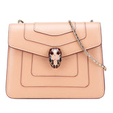 ブルガリ セルペンティ フォーエバー チェーン ショルダーバッグ ベージュ ワインレッド レザー レディース BVLGARI 【中古】