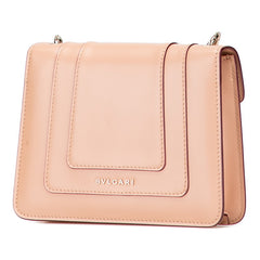 ブルガリ セルペンティ フォーエバー チェーン ショルダーバッグ ベージュ ワインレッド レザー レディース BVLGARI 【中古】