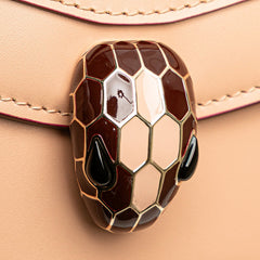 ブルガリ セルペンティ フォーエバー チェーン ショルダーバッグ ベージュ ワインレッド レザー レディース BVLGARI 【中古】