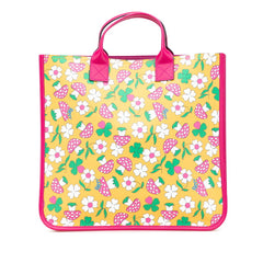 グッチ チルドレンズ マッシュルームプリント トートバッグ ハンドバッグ 550763 イエロー ピンク マルチカラー PVC キッズ GUCCI 【中古】