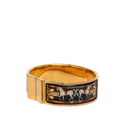 エルメス エマイユGM ロケ ブレスレット ゴールド マルチカラー メッキ レディース HERMES 【中古】
