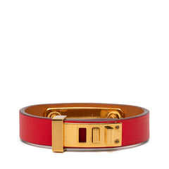 エルメス アス ドゥ クール ブレスレット T1 レッド ゴールド金具 スイフト メッキ レディース HERMES 【中古】