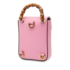 グッチ バンブー ミニ リュック バックパック 702106 ピンク レザー レディース GUCCI 中古