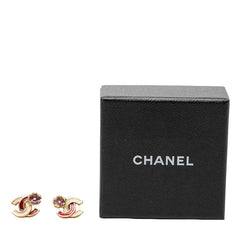 シャネル ココマーク カメリア スタッドピアス 03P ゴールド マルチカラー メッキ レディース CHANEL 【中古】