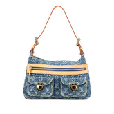 ルイ ヴィトン モノグラム デニム バギーPM ショルダーバッグ M95049 ブルー デニム レザー レディース LOUIS VUITTON 【中古】