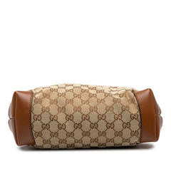 グッチ GGキャンバス ショルダーバッグ 337598 ベージュ キャンバス レザー レディース GUCCI 中古