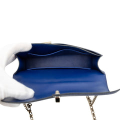 エルメス ヴェルー チェーン ショルダーバッグ C刻印 ブルー シルバー金具 シェーブル レディース HERMES 中古