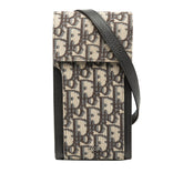 ディオール オブリーク ショルダーバッグ ポシェット ベージュ ネイビー ブラック キャンバス レザー レディース Dior 【中古】