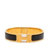 エルメス クリックH PM バングル ゴールド ブラック メッキ レディース HERMES 【中古】