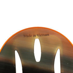 エルメス トンキン ネックレス オレンジ ブラウン バッファローホーン ラッカー レディース HERMES 【中古】