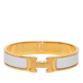 エルメス クリックH PM ブレスレット バングル ゴールド ホワイト メッキ レディース HERMES 【中古】