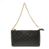 グッチ グッチシマ チェーン ショルダーバッグ リストウォレット 428449 ブラック レザー レディース GUCCI 【中古】