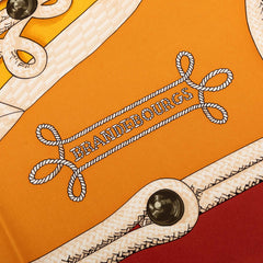 エルメス Bカレ90 RANDEBOURGS ブランデンブルク飾り スカーフ オレンジ シルク レディース HERMES 【中古】