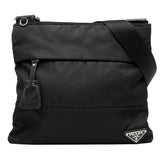 プラダ 三角ロゴプレート ショルダーバッグ ブラック ナイロン レディース PRADA 【中古】