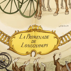 エルメス カレ90 LA PROMENADE DE LONGCHAMPS ロンシャンへの散歩 スカーフ ピンク アイボリー シルク レディース HERMES 【中古】