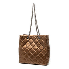 シャネル 2.55 マトラッセ チェーン ショルダーバッグ ブロンズ ブラウン レザー レディース CHANEL 【中古】