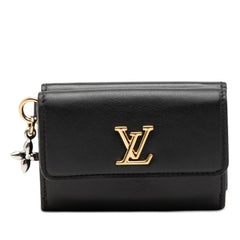 ルイ ヴィトン LV ブルーム ミニ トリフォールド ウォレット 三つ折り財布 M15081 ブラック レザー レディース LOUIS VUITTON 【中古】