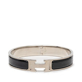 エルメス クリックH GM ブレスレット バングル シルバー ブラック メタル エナメル レディース HERMES 【中古】