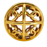 シャネル ヴィンテージ ココマーク ミラー ラウンド ブローチ ゴールド メッキ レディース CHANEL 【中古】