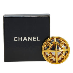 シャネル ヴィンテージ ココマーク ミラー ラウンド ブローチ ゴールド メッキ レディース CHANEL 【中古】