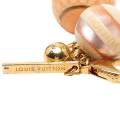 ルイ ヴィトン ビジューサックミニラン クロワゼット ヴィオリーヌ チャーム キーリング M65643 ベージュ ピンク アイボリー メッキ レジン レディース LOUIS VUITTON 【中古】
