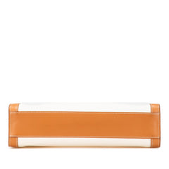 セリーヌ バーティカル カバ スモール トートバッグ ショルダーバッグ 2WAY ナチュラル タン キャンバス レザー レディース CELINE 【中古】