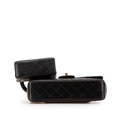 シャネル トップハンドル 親子バッグ ハンドバッグ ブラック ラムスキン レディース CHANEL 【中古】
