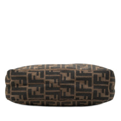 フェンディ ズッカ ハンドバッグ ショルダーバッグ ブラウン キャンバス レザー レディース FENDI 【中古】