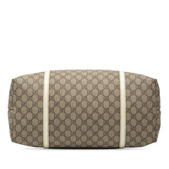 グッチ GGスプリーム トートバッグ 197954 ベージュ ホワイト PVC レザー レディース GUCCI 【中古】