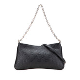 グッチ GGエンブレム ミディアム チェーンハンドバッグ ショルダーバッグ 2WAY 815277 ブラック レザー レディース GUCCI 中古