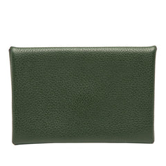 エルメス カルヴィ カードケース グリーン エバーカラー レディース HERMES 【中古】