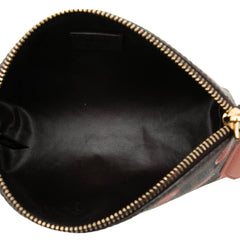 フェンディ ズッカ バレリーナモチーフ ポーチ 8N0114 ブラウン マルチカラー PVC レディース FENDI 【中古】