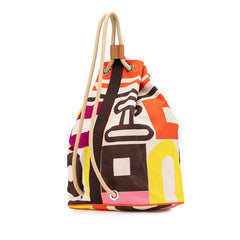 エルメス サックマリーン レシーフ ショルダーバッグ マルチカラー ヴァーミリオン キャンバス レディース HERMES 【中古】