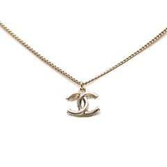 シャネル ココマーク ラインストーン ネックレス ゴールド ブラック メッキ フェイクパール レディース CHANEL 【中古】