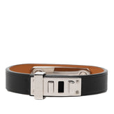 エルメス アス ドゥ クール ブレスレット サイズ:T2 ブラック シルバー ヴォースイフト メタル レディース HERMES 【中古】