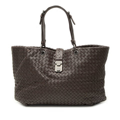 ボッテガヴェネタ イントレチャート トートバッグ ハンドバッグ ブラウン レザー レディース BOTTEGAVENETA 【中古】